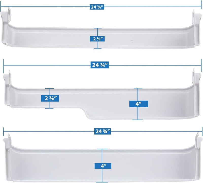 perfifan 240338001 (TOP) 240337901 (MIDDLE) and 240338101 (BOTTOM) Door Shelf Bin racks Compatible with Frigidaire or Kenmore Refrigerator - Image 2